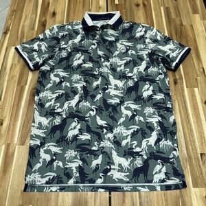 Greyson Polo Shirt Mens M Geometric Shadows Of The Marsh Performance Golf
